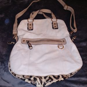 Cute tan and leopard bag